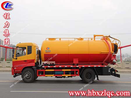 城市污水不用慌，大肚便便超能裝——程力東風天錦吸污車